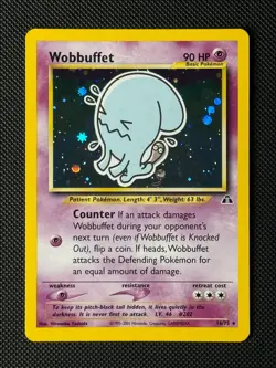 Pokemon Cards Wobbuffet 16/75 Holo Neo Discovery Holo Rare NM - Image 1