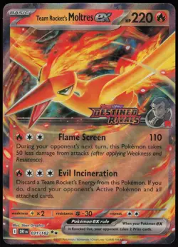 Team Rocket's Moltres ex 031/182 Holofoil Miscellaneous Cards & Products Pokemon - Image 1
