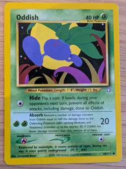 Oddish Neo Genesis 68/111 Vintage Common Pokemon TCG Card. Near-Mint Condition - Image 1
