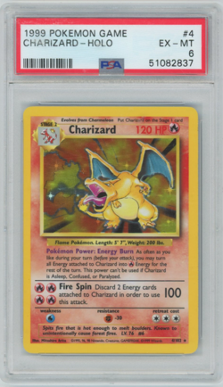 1999 Pokemon TCG Charizard Holo Rare Card Base Set 4/102 PSA 6 EX MT English #4 - Image 1