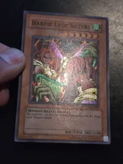 Yu-Gi-Oh! SUPER RARE CARD HARPIE LADY SISTERS MRD-009 1996 VINTAGE PRINT LP - Image 2