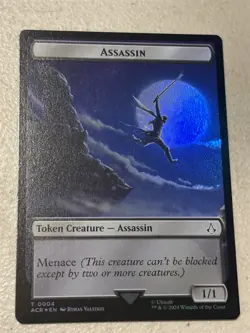 mtg foil token Shapeshifter // Assassin, 0002//0004, Assassin's Creed, unplayed - Image 2