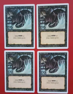 Magic the Gathering MTG Revised DARK RITUAL X 4 ( 3 LP/EX & 1 MP) C 1994 Nice! - Image 1