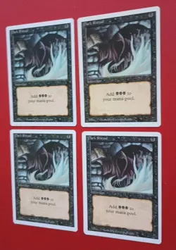 Magic the Gathering MTG Revised DARK RITUAL X 4 ( 3 LP/EX & 1 MP) C 1994 Nice! - Image 2
