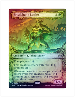 1x Bristlebane Battler, Showcase Art Foil, Lorwyn Eclipsed, Magic MTG NM - Image 1