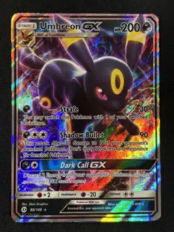 Umbreon GX 80/149 Ultra Rare Holo SM Base Set Pokemon Card - Image 1