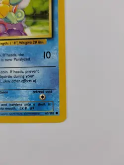 Pokemon Card Squirtle 063/102 Base Set Regular US - Image 4
