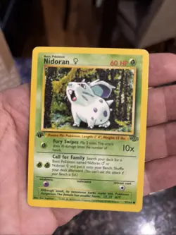Pokemon TCG WOTC Jungle 1st Edition Nidoran 57/64 Common LP - Image 1