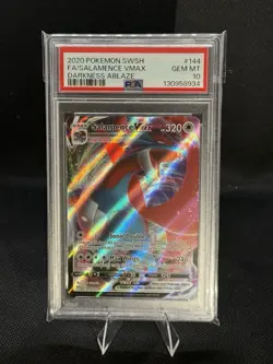 2020 Pokemon Darkness Ablaze Salamence Vmax #144 PSA 10 - Image 1
