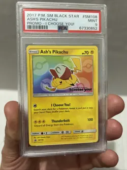 2017 Pokemon SM BLACK STAR PROMOS #SM108 Ash’s Pikachu Promo I CHOOSE YOU! PSA 9 - Image 3