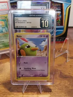 Pokemon Natu CGC Pristine 10 69/100 EX Sandstorm 2003 Nintendo Card - Image 1