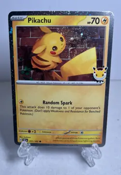 Pikachu Stamped Promo (051/162) Cosmos Holo - Pokemon Day 30th - SWIRL!! - Image 1