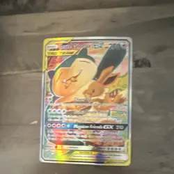 Pokemon Eevee & Snorlax GX TAG TEAM Full Art Promo Holo SM169 Sun & Moon-Team Up - Image 1