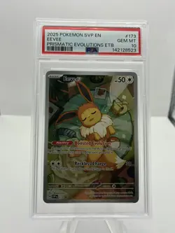 PSA 10 Pokemon Eevee Holo Prismatic Evolutions ETB Black Star Promo 173 - Image 1