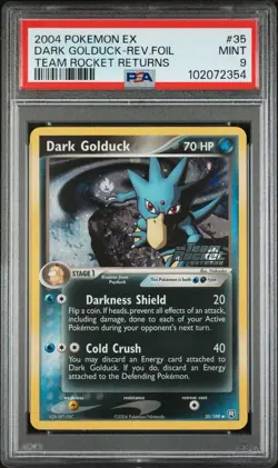 2004 Pokemon Ex Team Rocket Returns Dark Golduck Rev Foil Psa 9 - Image 1