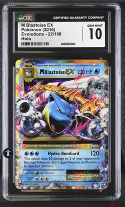 Pokemon XY Evolutions M Blastoise EX 22/108 CGC Gem Mint 10 - Image 1