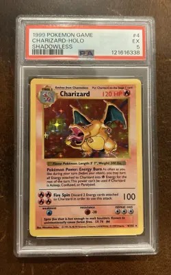 1999 Charizard Holo Pokemon Game Shadowless #4 PSA 5 EX - Image 1