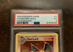 1999 Charizard Holo Pokemon Game Shadowless #4 PSA 5 EX - Image 3