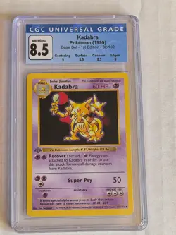 CGC 8.5 Kadabra 1999 Base Set 1st Edition Shadowless 32/102 Pokemon Card - Image 1