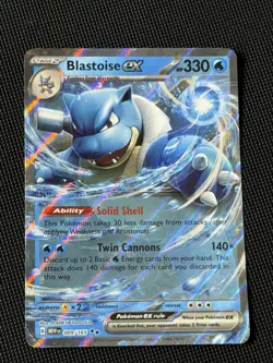 Blastoise ex 009/165 Scarlet & Violet 151 Double Rare HOLO Pokemon Card - NM - Image 1
