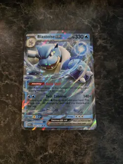 Pokemon TCG Double Rare Holo Blastoise ex 009/165 Scarlet & Violet 151 - NM Card - Image 1