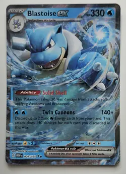 💥Blastoise ex - Holo Double Rare Scarlet & Violet 151 009/165 Pokemon Card TCG - Image 1