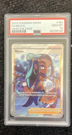 Pokemon TCG Vivid Voltage Nessa Full Art Ultra Rare Card 183/185 PSA 10 Gem Mint - Image 2