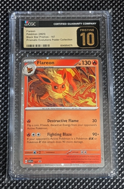 Flareon Pokemon 2025 Black Star Promo 167 Prismatic Evolutions CGC PRISTINE 10 - Image 1