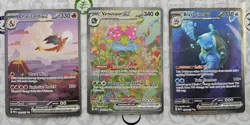 Pokemon TCG: S&V 151 Charizard Venusaur Blastoise EX SIR Full Art Holo NM Lot - Image 1
