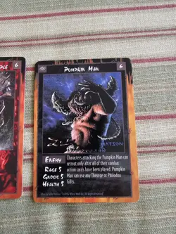 1995 Rage CCG 2 Card Set - Pumpkin Man and A Bus Full of People - Image 4