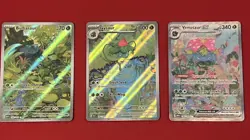 Pokemon Bulbasaur, Ivysaur, & Venusaur EX Scarlet & Violet 151 IR/SIR 3 Card Set - Image 1