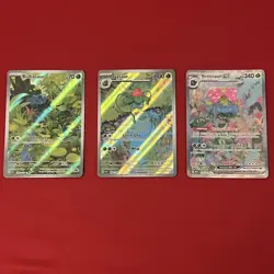 Pokemon Bulbasaur, Ivysaur, & Venusaur EX Scarlet & Violet 151 IR/SIR 3 Card Set - Image 2