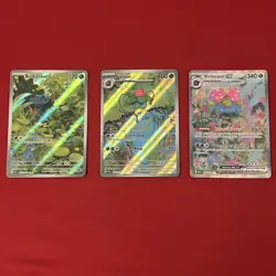 Pokemon Bulbasaur, Ivysaur, & Venusaur EX Scarlet & Violet 151 IR/SIR 3 Card Set - Image 3