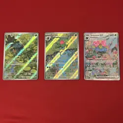Pokemon Bulbasaur, Ivysaur, & Venusaur EX Scarlet & Violet 151 IR/SIR 3 Card Set - Image 4
