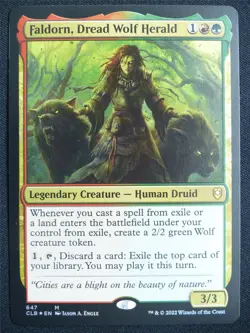 Faldorn Dread Wolf Herald Foil - CLB - Mtg Card #227 - Image 1
