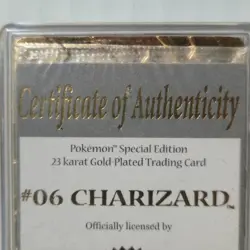 Pokemon 23K Gold-Plated Charizard Card w/ COA • Limited Edition 1999 - Image 3