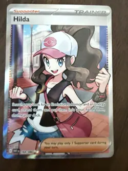 Hilda 164/086 Full Art Ultra Rare White Flare Holo Pokemon TCG Card NM Condition - Image 1