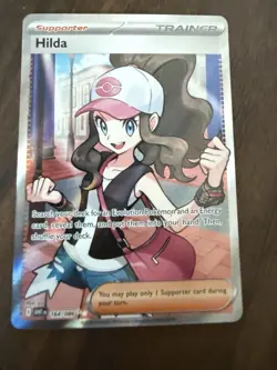 Hilda 164/086 Full Art Ultra Rare White Flare Holo Pokemon TCG Card NM Condition - Image 4