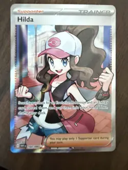 Hilda 164/086 Full Art Ultra Rare White Flare Holo Pokemon TCG Card NM Condition - Image 5