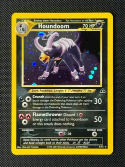 Pokemon Cards Houndoom 4/75 Holo Neo Discovery Holo Rare NM - Image 1