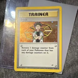 Pokemon TCG Brock Trainer Gym Heroes 15/132 Holo Rare Unlimited English Card - Image 1