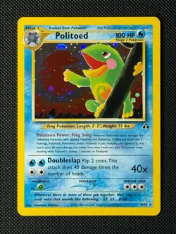 Pokemon Cards Politoed 8/75 Holo Neo Discovery Holo Rare NM - Image 1