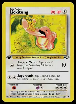 Pokemon Card - Lickitung Jungle 38/64 Uncommon 1st Edition - Image 1