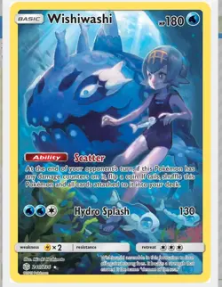 Pokemon Wishiwashi SM Cosmic Eclipse Secret Rare Holo 240/236 180 HP Card - Image 1