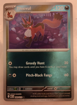 Thievul 090/132 Mega Evolution 2025 Reverse Holo Pokemon Card - Image 1