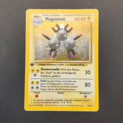 Pokemon TCG Card - Magneton 9/102 Base Set Holo 1st Edition German Poor - Image 3