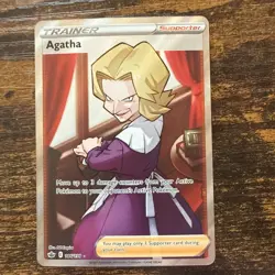 Pokemon TCG Agatha Full Art Trainer Chilling Reign 186/198 Ultra Rare NM - Image 1