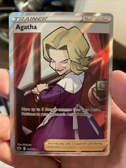 Agatha 186/198 - Pokemon TCG Chilling Reign Sword & Shield Full Art Rare Card NM - Image 1