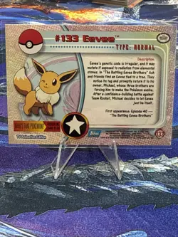 Topps 2000 Pokemon TV Animation Edition Series 3 Non-Holo Foil Card #133 Eevee - Image 3