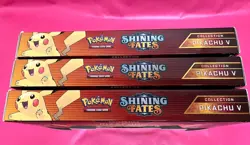 ✅POKEMON: LOT OF 3 Shining Fates Pikachu V Collection Box NEW FACTORY SEALED - Image 3
